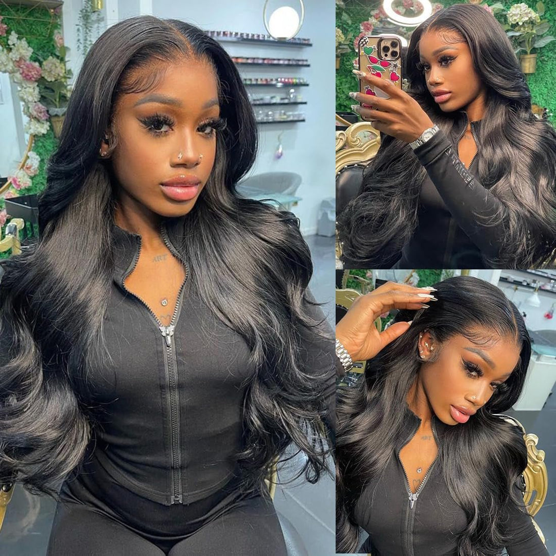 28 Inch Body Wave Lace Front Wigs Human Hair 13X4 SKINLIKE Real HD Lace Front Wigs Human Hair Pre Plucked Body Wave Glueless Frontal Wigs Human Hair 180% Density for Women - Absolute Discounts