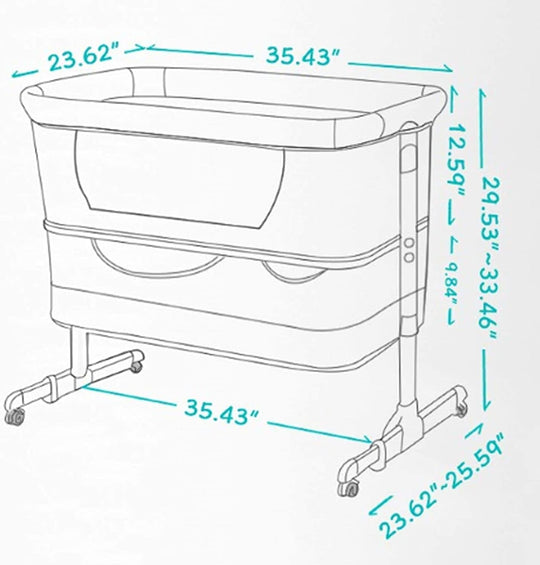 3In1 Bedside Crib for Girl or Boy, Bedside Sleeper for Baby Portable and Adjustable Crib with Mosquito Net for Newborn Baby,Deep Khaki - Absolute Discounts