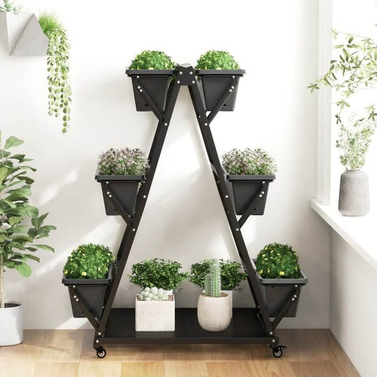 3 - Tier Vertical Raised Garden Bed with 4 Wheels and 6 Container Boxes - Absolute Discounts