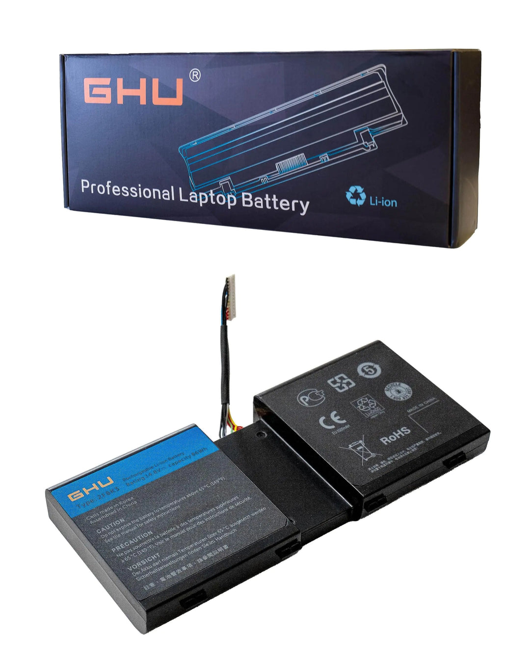 GHU New 2F8K3 Laptop Battery Compatible with Dell Alienware 17 17X M17X - R5 18 18X M18X - R Series 02F8K3 KJ2PX 0KJ2PX G33TT 0G33TT 14.8V 86Wh - Absolute Discounts