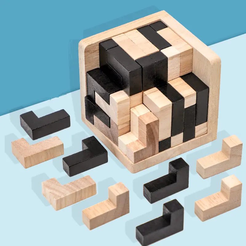 3D Wooden Cube Puzzle Toy - Absolute Discounts