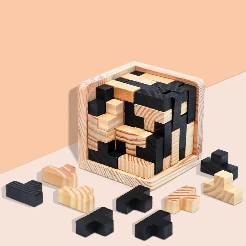 3D Wooden Cube Puzzle Toy - Absolute Discounts