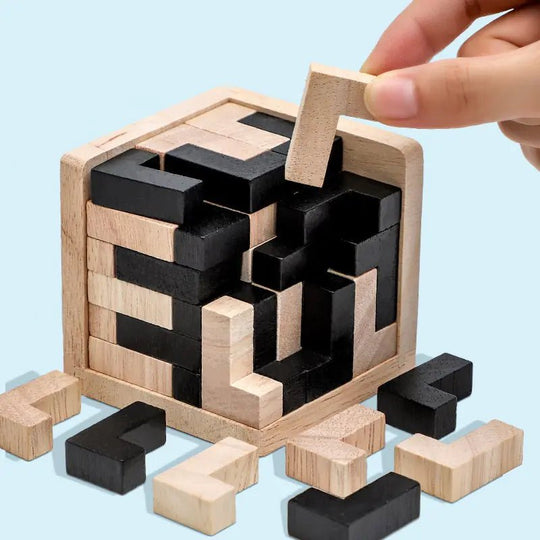 3D Wooden Cube Puzzle Toy - Absolute Discounts