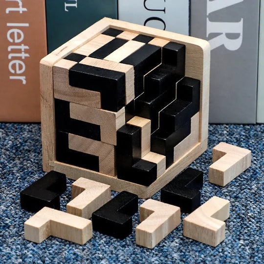 3D Wooden Cube Puzzle Toy - Absolute Discounts