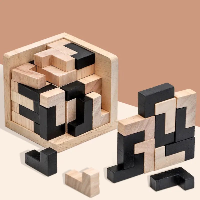 3D Wooden Cube Puzzle Toy - Absolute Discounts