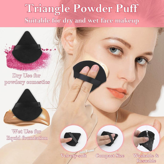 Disposable Makeup Applicators Kit with Triangle Puff Mixing Palette, Artist Supplies Disposable Mascara Wands, Lip Brushes, Hair Clips Powder Puffs for Face with Storage Box - Absolute Discounts