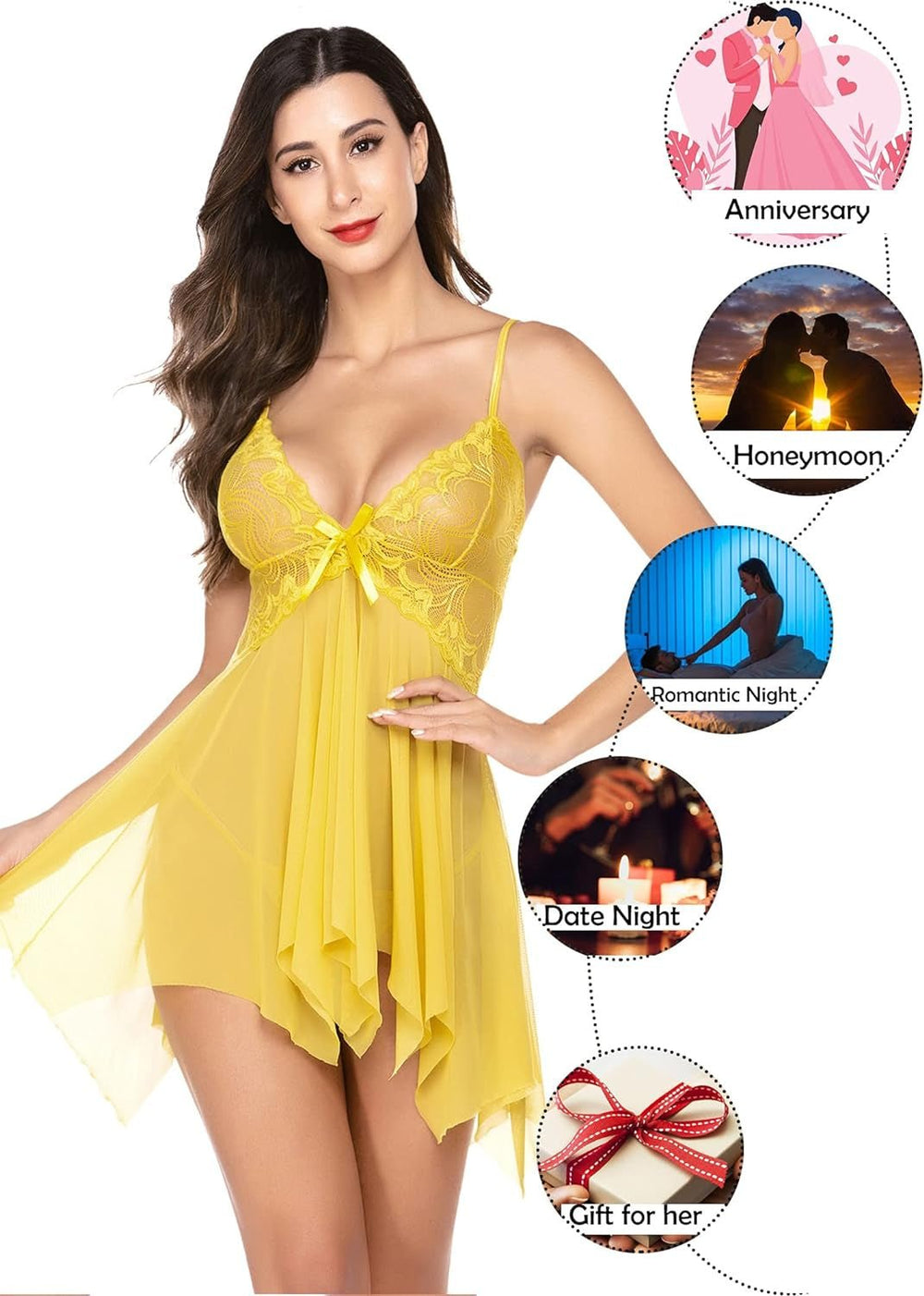 Avidlove Lingerie for Women Lace Babydoll Sleepwear Boudoir Outfits plus Size Langeray XS - 5XL - Absolute Discounts