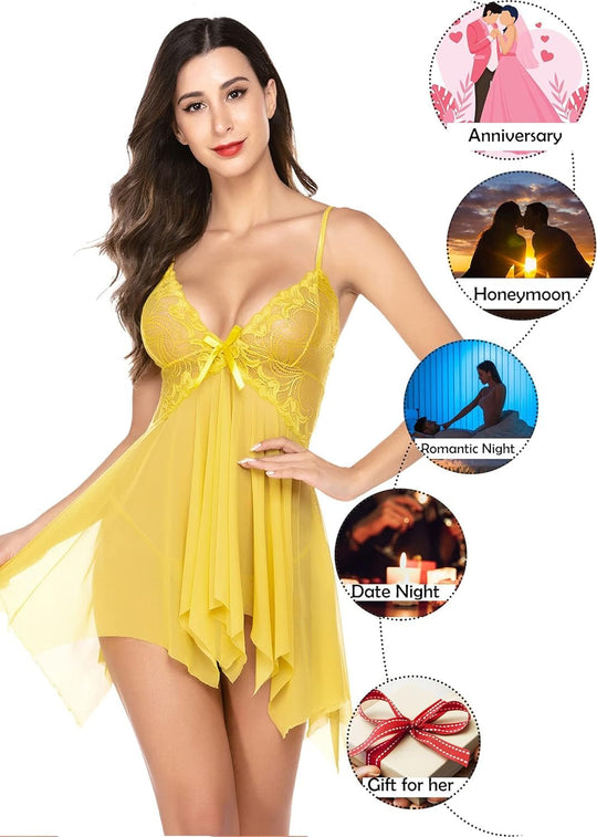 Avidlove Lingerie for Women Lace Babydoll Sleepwear Boudoir Outfits plus Size Langeray XS - 5XL - Absolute Discounts