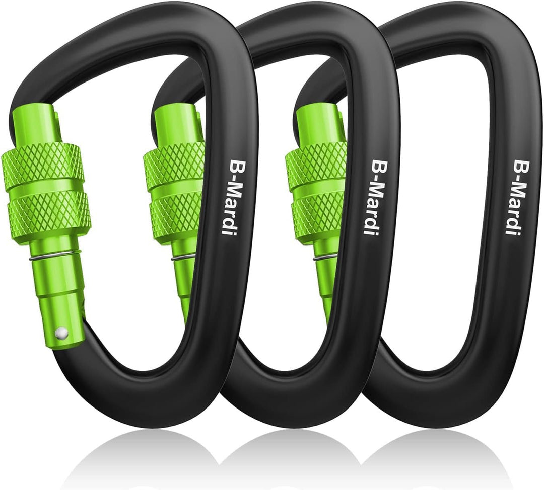 Carabiner Clips Heavy Duty 12Kn (2697 Lbs) - Lightweight Locking Carabiners for Camping, Hiking, Hammock, Dog Leash Harness, Outdoor and Gym Etc, Keychains& Utility - Absolute Discounts