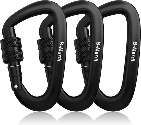 Carabiner Clips Heavy Duty 12Kn (2697 Lbs) - Lightweight Locking Carabiners for Camping, Hiking, Hammock, Dog Leash Harness, Outdoor and Gym Etc, Keychains& Utility - Absolute Discounts