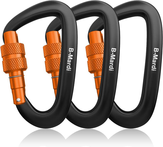 Carabiner Clips Heavy Duty 12Kn (2697 Lbs) - Lightweight Locking Carabiners for Camping, Hiking, Hammock, Dog Leash Harness, Outdoor and Gym Etc, Keychains& Utility - Absolute Discounts