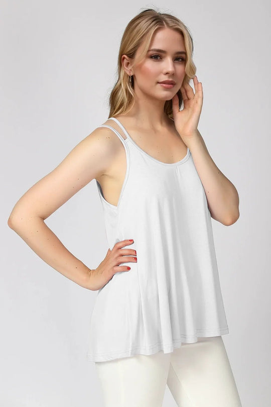 Basic Bae Bamboo Scoop Neck Double Spaghetti Straps Cami - Absolute Discounts