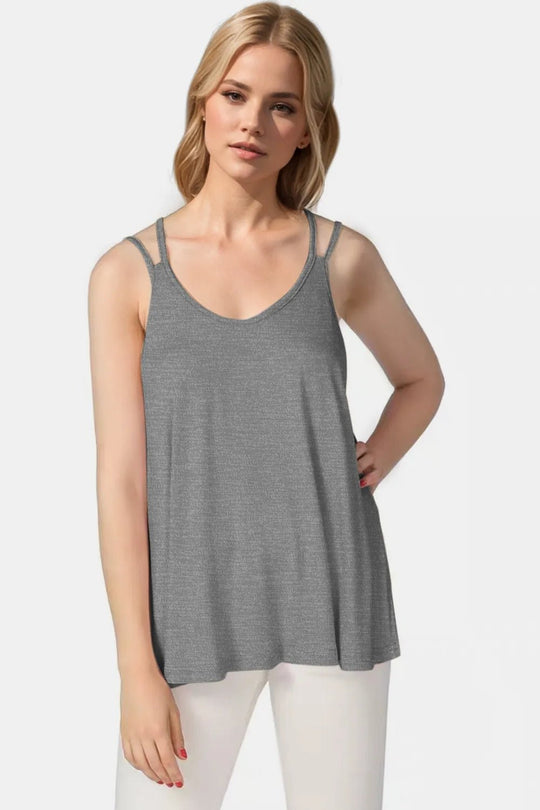 Basic Bae Bamboo Scoop Neck Double Spaghetti Straps Cami - Absolute Discounts