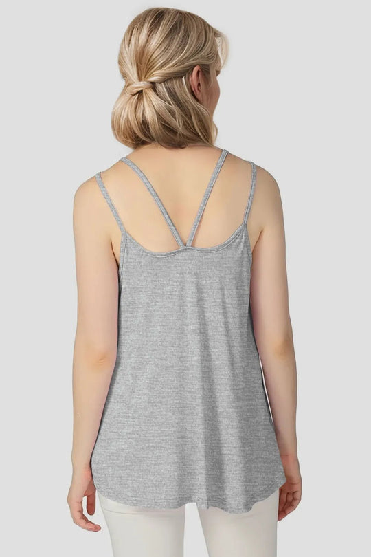 Basic Bae Bamboo Scoop Neck Double Spaghetti Straps Cami - Absolute Discounts