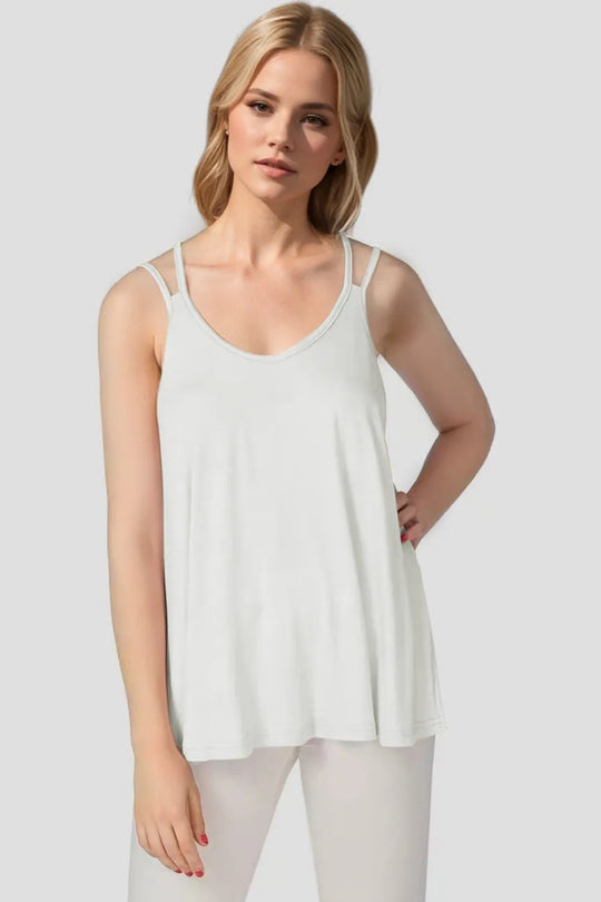 Basic Bae Bamboo Scoop Neck Double Spaghetti Straps Cami - Absolute Discounts