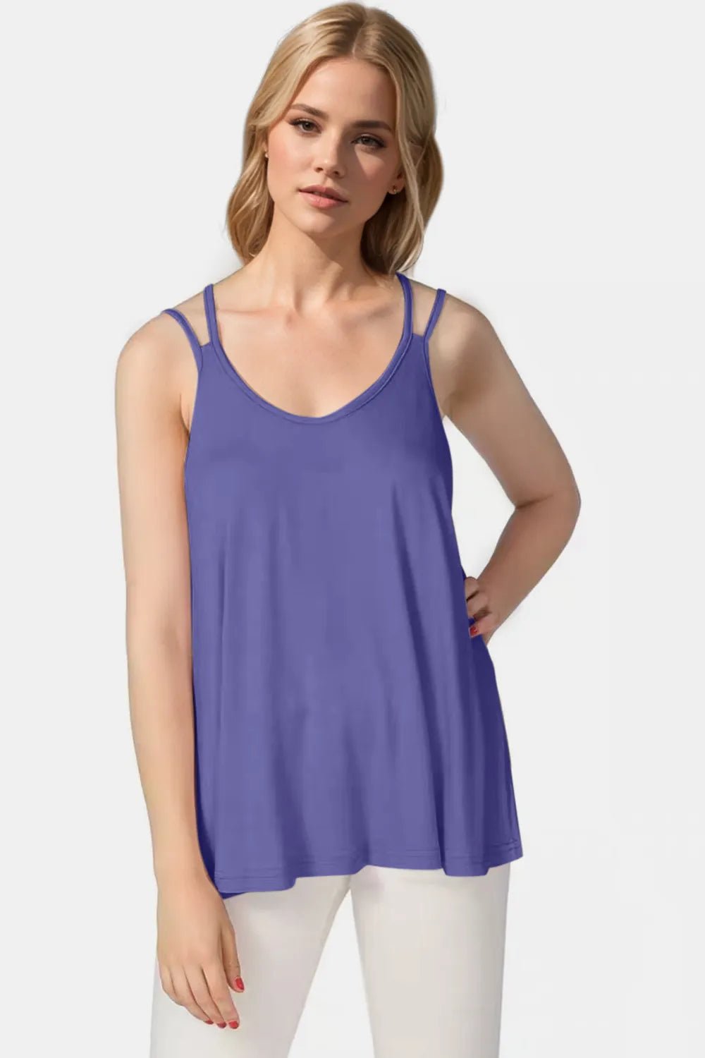 Basic Bae Bamboo Scoop Neck Double Spaghetti Straps Cami - Absolute Discounts