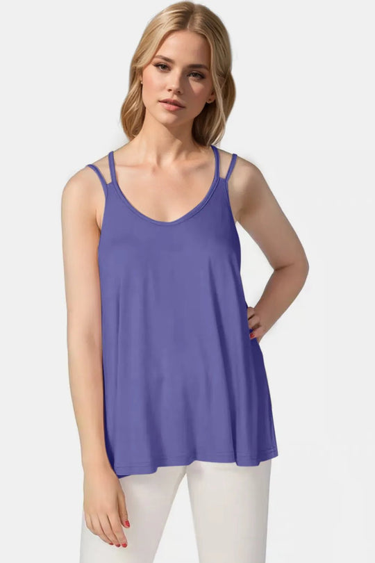 Basic Bae Bamboo Scoop Neck Double Spaghetti Straps Cami - Absolute Discounts