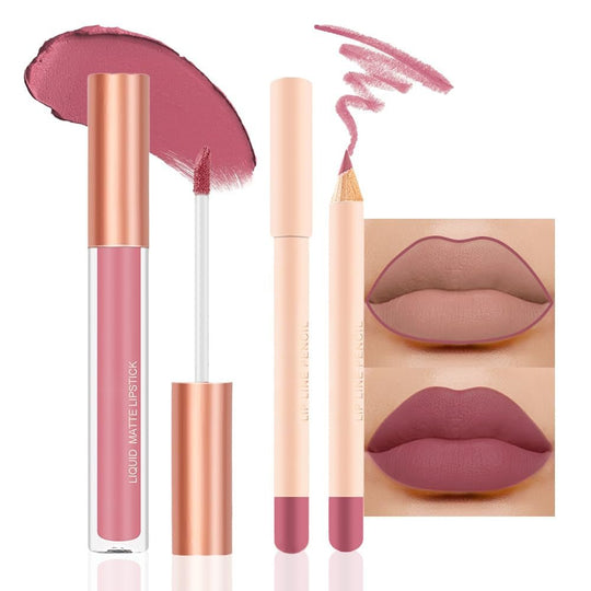 BINGBRUSH Colors Liquid Matte Lipstick and Lipliner Pack Set, 24 Hour Waterproof - Absolute Discounts
