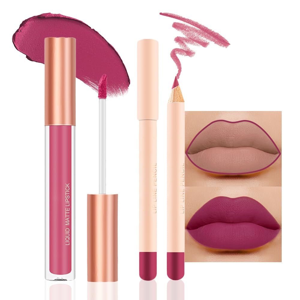 BINGBRUSH Colors Liquid Matte Lipstick and Lipliner Pack Set, 24 Hour Waterproof - Absolute Discounts