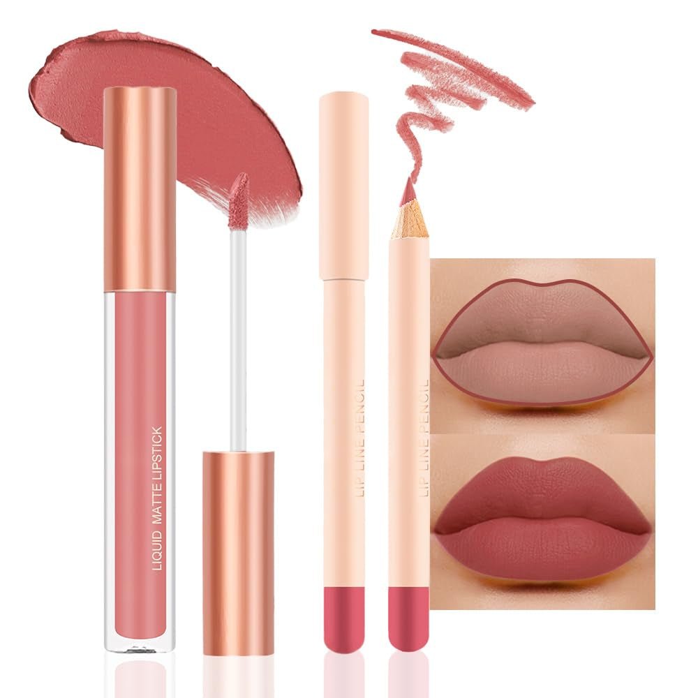 BINGBRUSH Colors Liquid Matte Lipstick and Lipliner Pack Set, 24 Hour Waterproof - Absolute Discounts