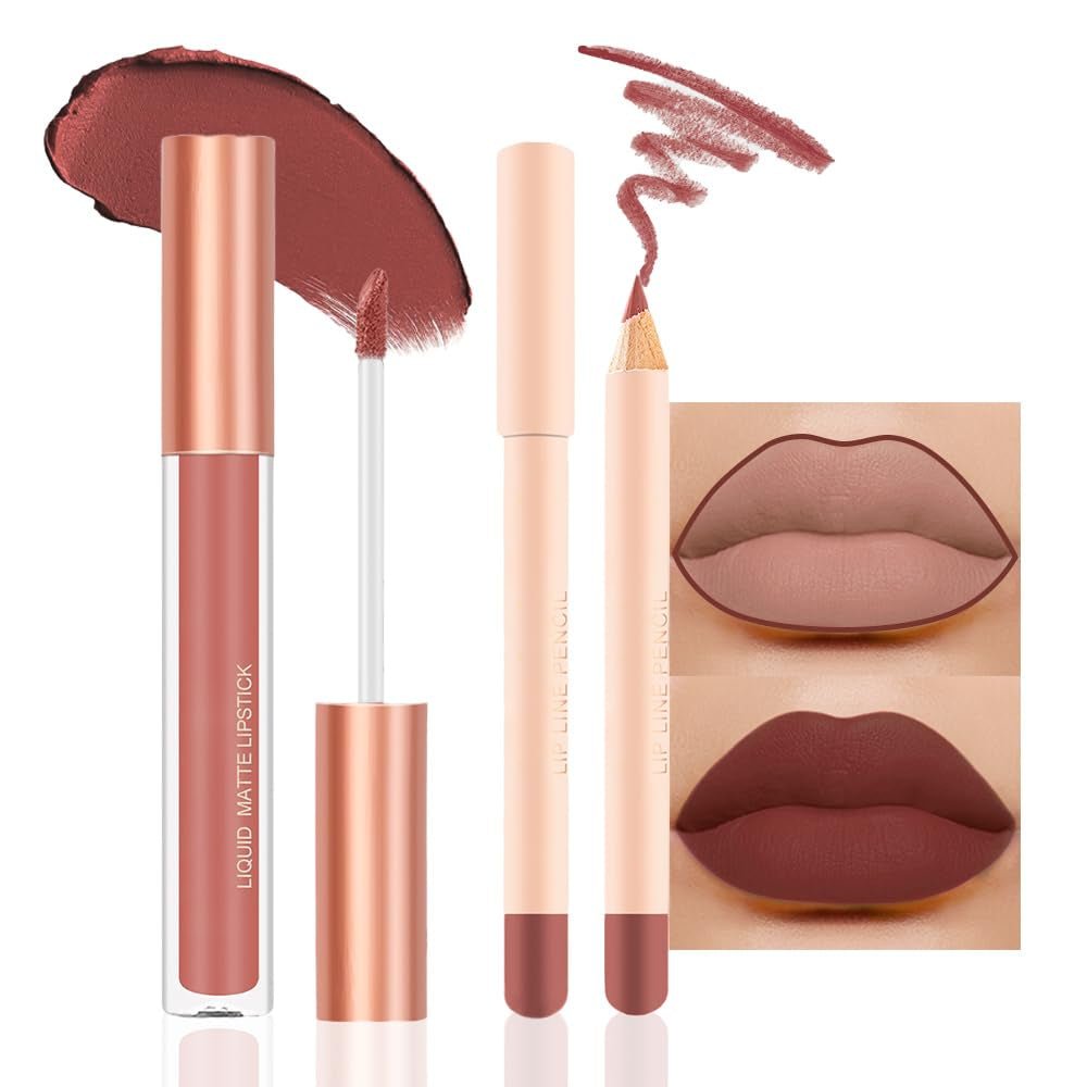 BINGBRUSH Colors Liquid Matte Lipstick and Lipliner Pack Set, 24 Hour Waterproof - Absolute Discounts