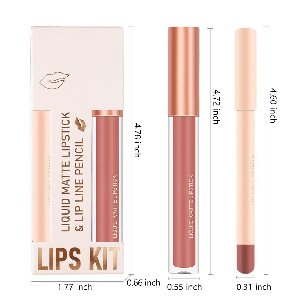 BINGBRUSH Colors Liquid Matte Lipstick and Lipliner Pack Set, 24 Hour Waterproof - Absolute Discounts