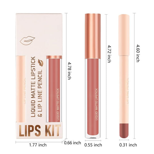 BINGBRUSH Colors Liquid Matte Lipstick and Lipliner Pack Set, 24 Hour Waterproof - Absolute Discounts