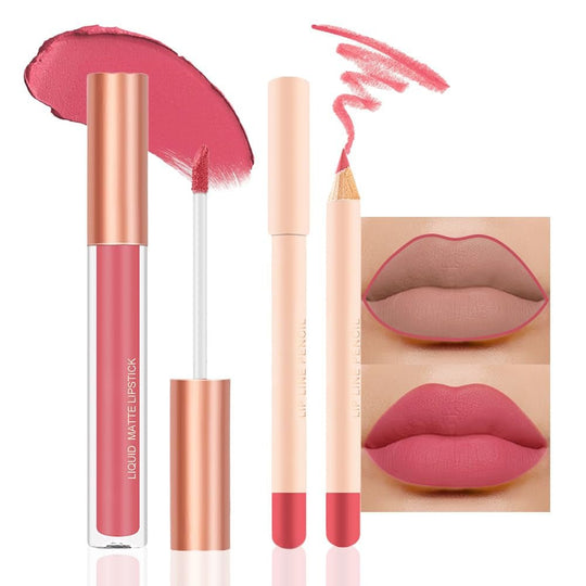 BINGBRUSH Colors Liquid Matte Lipstick and Lipliner Pack Set, 24 Hour Waterproof - Absolute Discounts