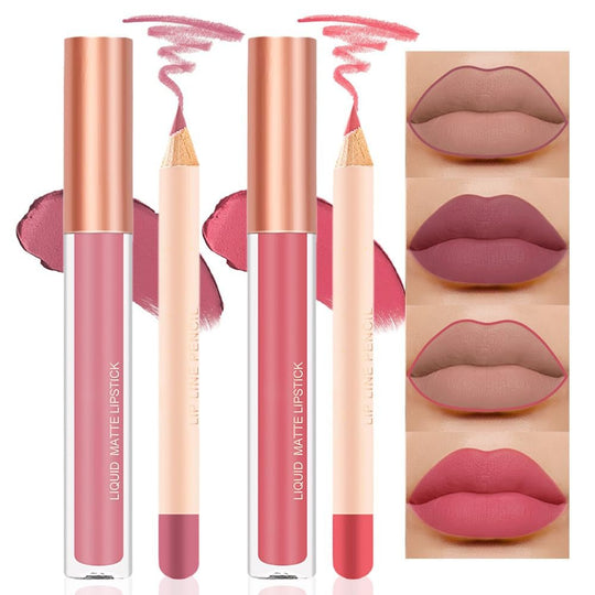 BINGBRUSH Colors Liquid Matte Lipstick and Lipliner Pack Set, 24 Hour Waterproof - Absolute Discounts