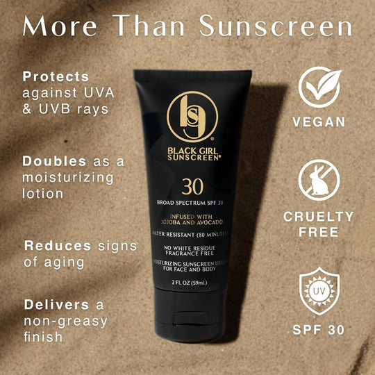 Face & Body Moisturizing Sunscreen Lotion SPF 30 for Melanin Rich Skin, Leaves No White Cast (Spf - 30 - 4Oz) - Absolute Discounts