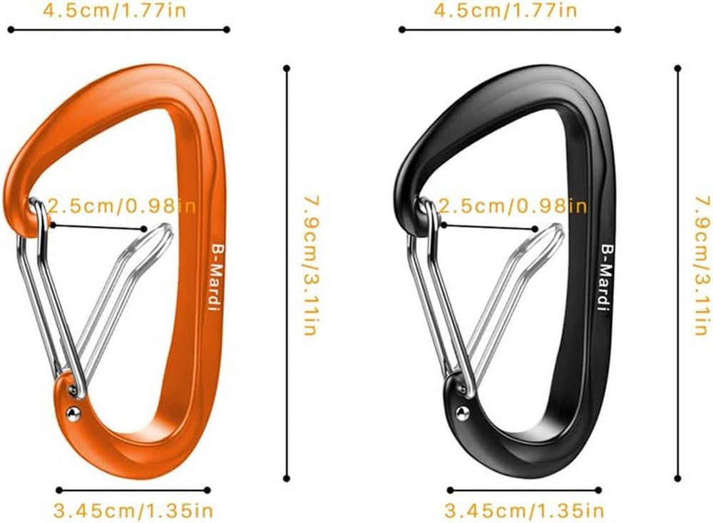 Carabiner Clips Heavy Duty 12Kn (2697 Lbs) - Lightweight Locking Carabiners for Camping, Hiking, Hammock, Dog Leash Harness, Outdoor and Gym Etc, Keychains& Utility - Absolute Discounts
