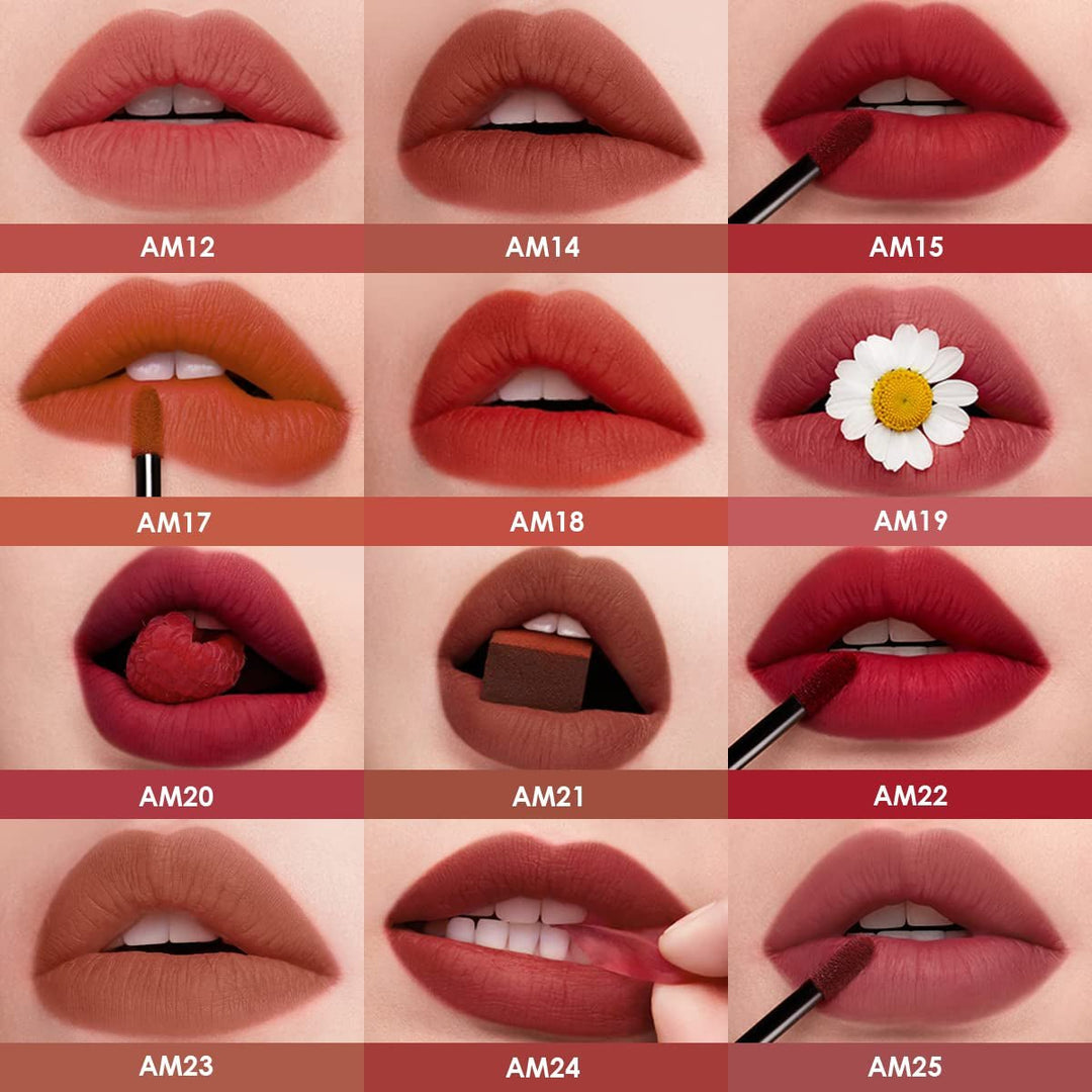 Matte Liquid Lipstick - Longwear, No - Budge, Highly Pigmented Lipcolor for All Skin Women, AM12 Peach Cream - Absolute Discounts