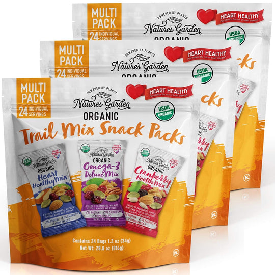 Nature'S Garden Organic Trail Mix Snack, Multi Pack 28.8 Oz - 24 Individual Servings (Pack of 3) - Absolute Discounts