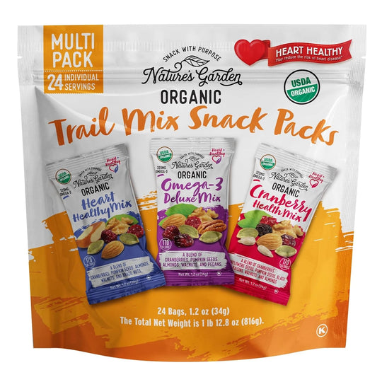 Nature'S Garden Organic Trail Mix Snack, Multi Pack 28.8 Oz - 24 Individual Servings (Pack of 3) - Absolute Discounts