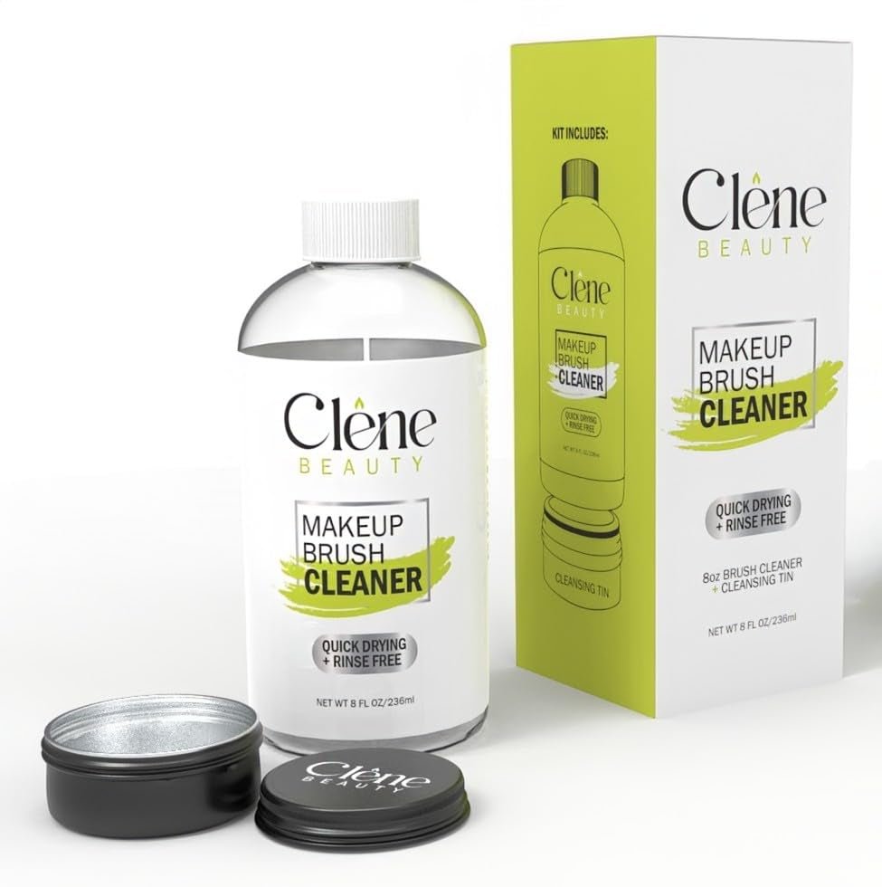 Makeup Brush Cleaner - Makeup Brush Cleaner Solution - Rinse Free - Quick Drying Make up Brush Cleaner - Removes Oily Foundation - Deep Cleaning for Makeup Brushes (8 Oz Kit) - Absolute Discounts