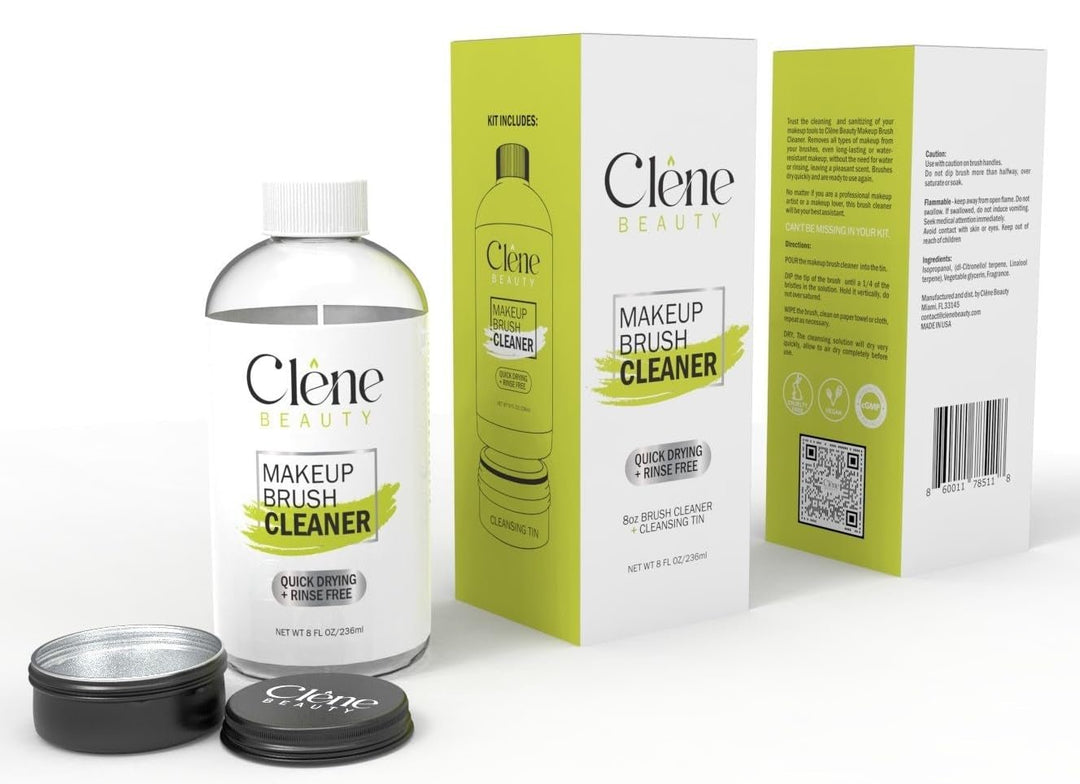 Makeup Brush Cleaner - Makeup Brush Cleaner Solution - Rinse Free - Quick Drying Make up Brush Cleaner - Removes Oily Foundation - Deep Cleaning for Makeup Brushes (8 Oz Kit) - Absolute Discounts