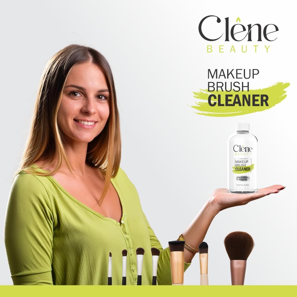 Makeup Brush Cleaner - Makeup Brush Cleaner Solution - Rinse Free - Quick Drying Make up Brush Cleaner - Removes Oily Foundation - Deep Cleaning for Makeup Brushes (8 Oz Kit) - Absolute Discounts