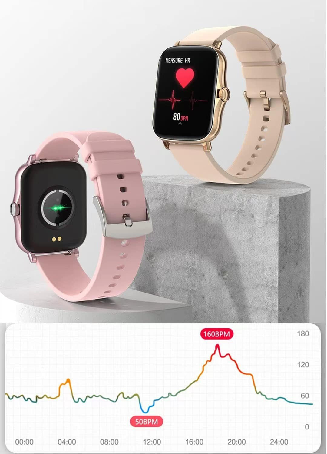 Smart Fitness Tracker Watch for Android/IOS (Rose Gold) - Absolute Discounts