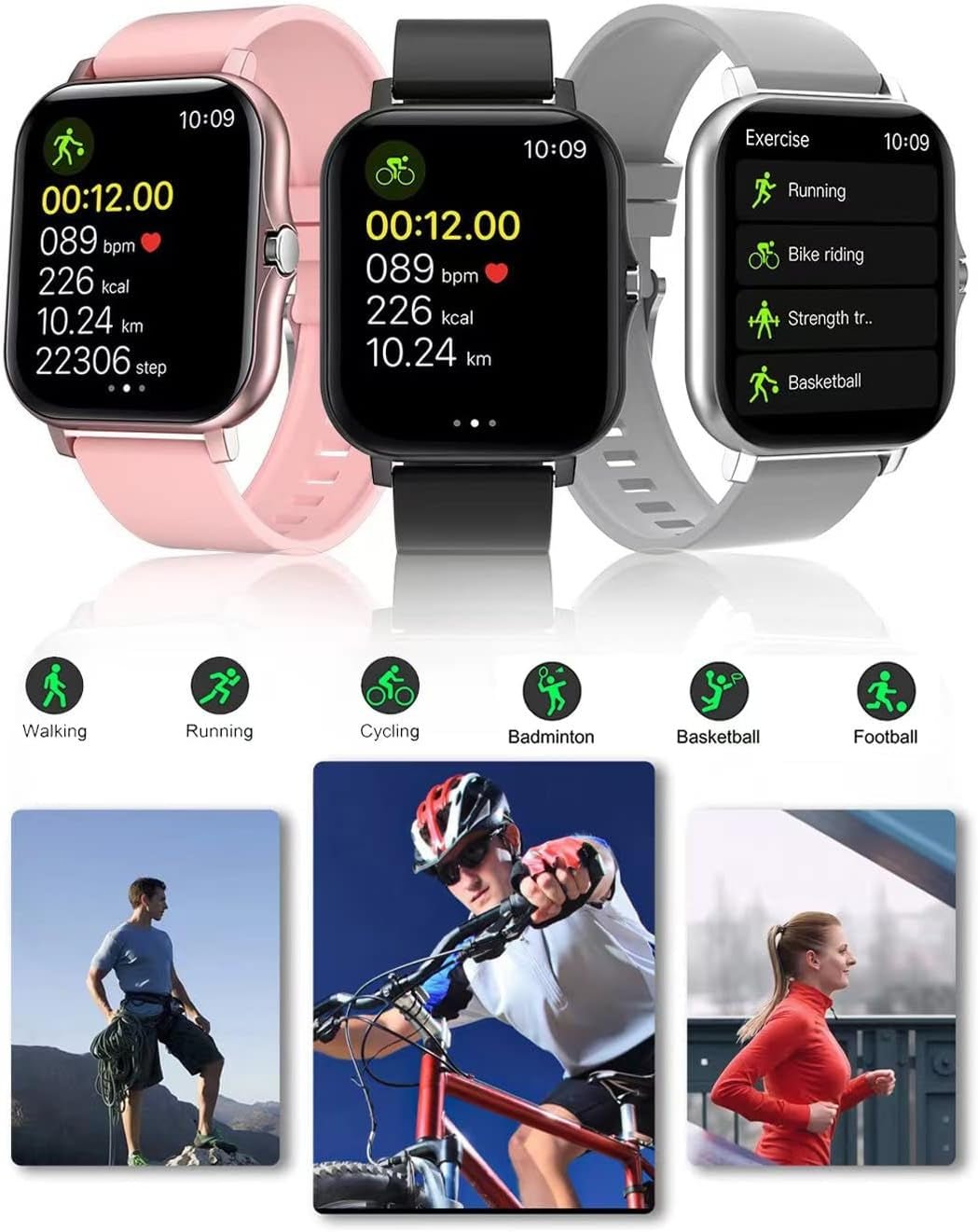 Smart Fitness Tracker Watch for Android/IOS (Rose Gold) - Absolute Discounts