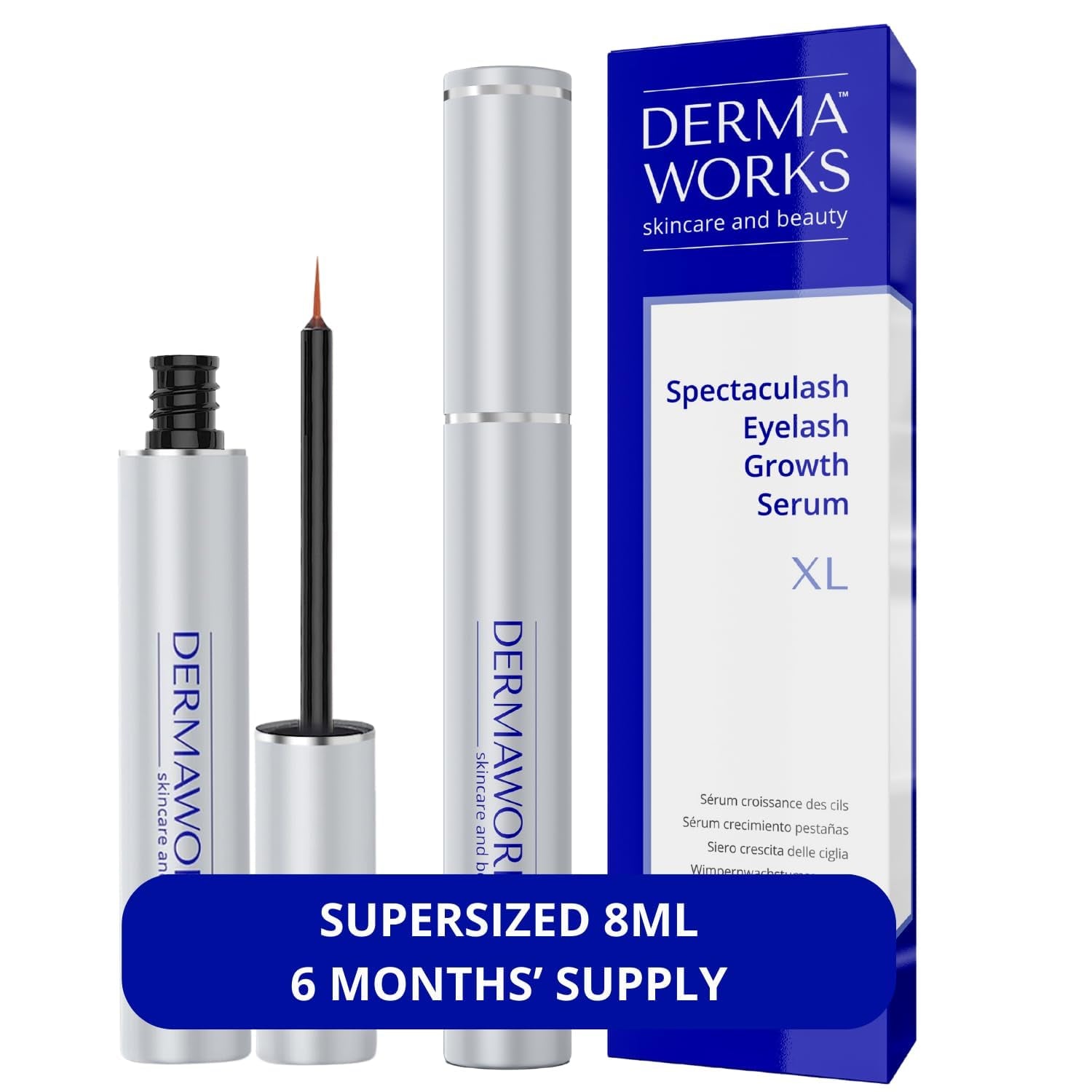 SPECTACULASH XL LASH SERUM for Eyelash Growth & Volume - Big Lashes Eyelash Growth Serum for Longer, Fuller, Natural Lashes - Suero Para Pestañas Crecimiento - Lash Conditioner & Boost - DERMAWORKS - Absolute Discounts