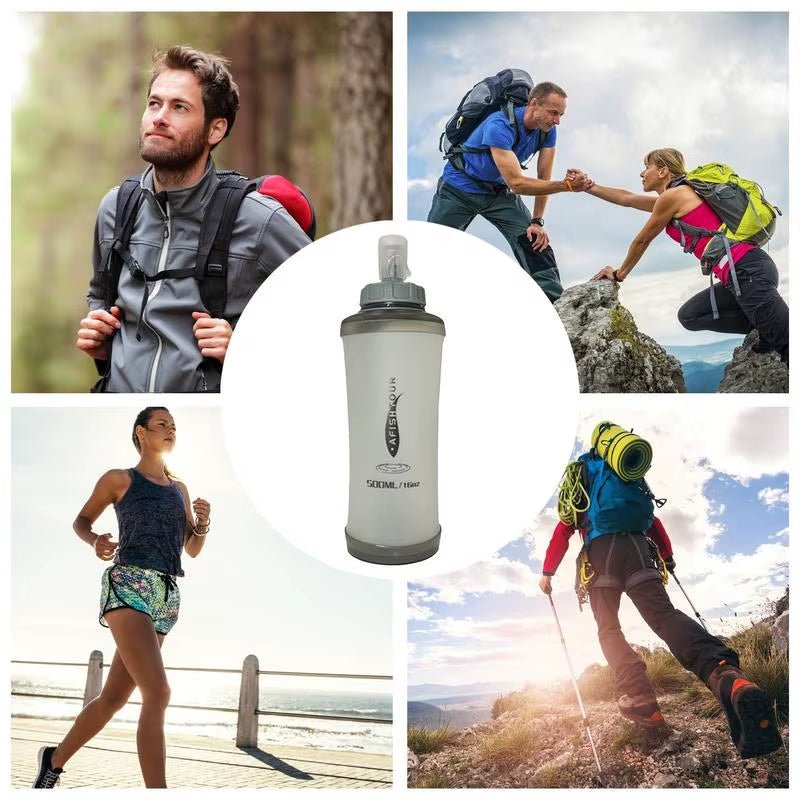 Sports Water Bottle Flexible Reusable Water Bottle Expandable Water Bottle Squeeze Water Bottl Gym Water Bottle with Nozzle For - Absolute Discounts