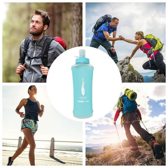 Sports Water Bottle Flexible Reusable Water Bottle Expandable Water Bottle Squeeze Water Bottl Gym Water Bottle with Nozzle For - Absolute Discounts