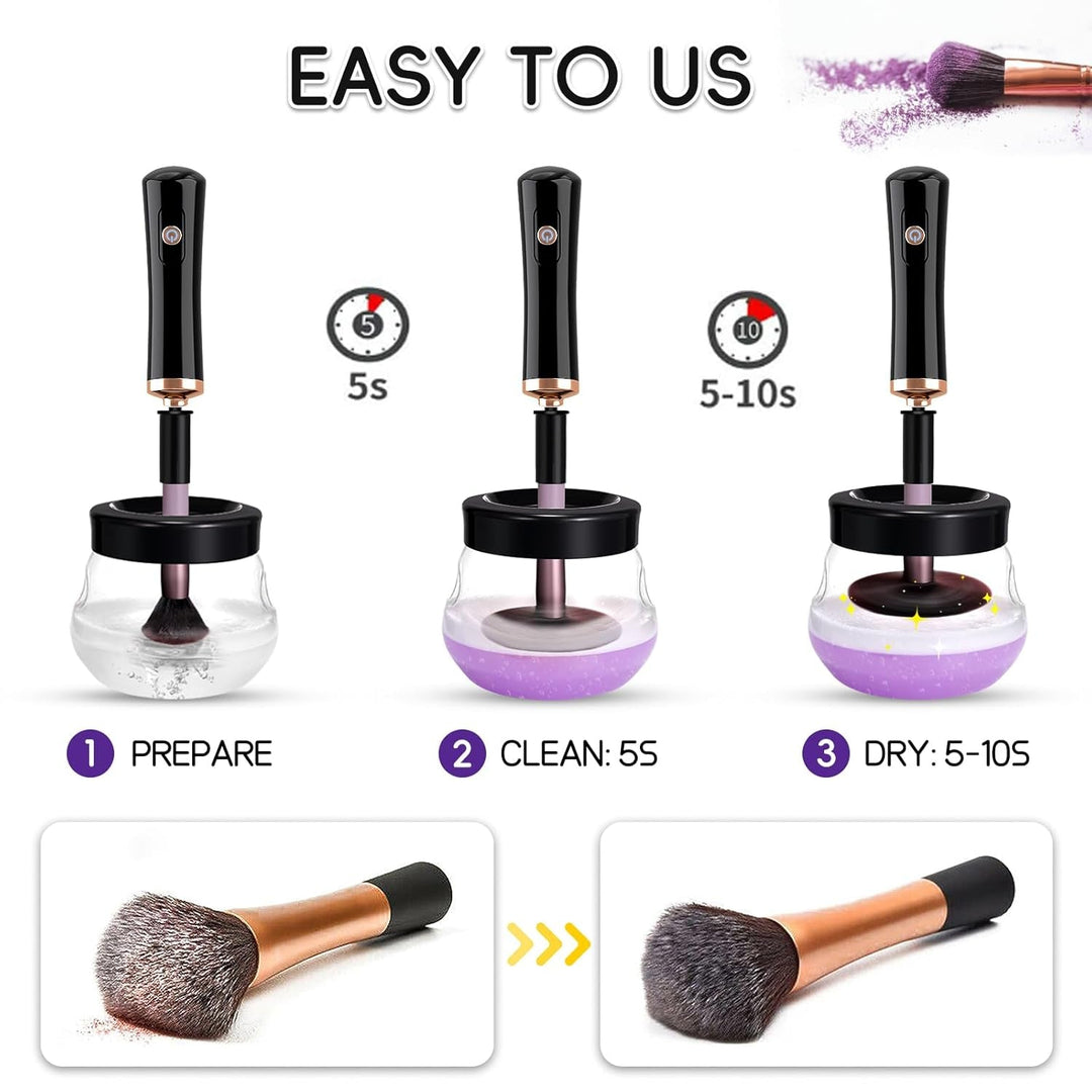 Pro 2019 Upgraded Electric Makeup Brush Cleaner and Dryer,Dotsog Automatic Brush Spinner for All Brushes,Wash and Dry in Seconds,With 8 Size Rubber Collars - Absolute Discounts