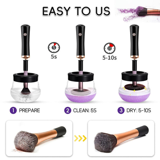 Pro 2019 Upgraded Electric Makeup Brush Cleaner and Dryer,Dotsog Automatic Brush Spinner for All Brushes,Wash and Dry in Seconds,With 8 Size Rubber Collars - Absolute Discounts