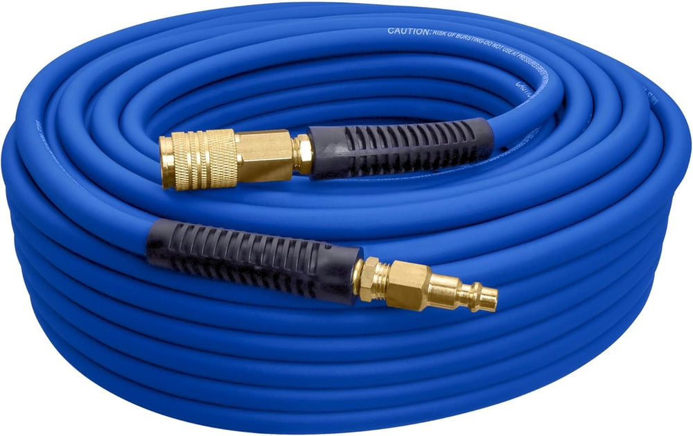 Estwing E1450PVCR 1/4" X 50' PVC / Rubber Hybrid Air Hose with Brass 1/4" NPT Industrial Fitting and Universal Quick Connect Coupler - Absolute Discounts