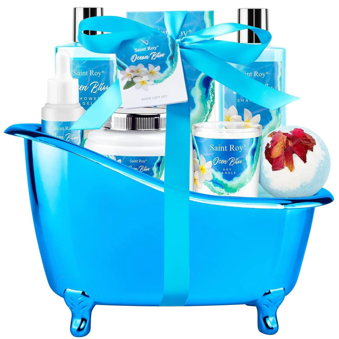 Fathers Day Gifts for Men for Dad Spa Kit Gifts for Her or Him Birthday Gifts for Women, Luxury Home Spa Kit, 8Pcs Bath Gift Set Ocean & Vanilla, Gift Baskets for Women Unique Mother'S Day Gifts - Absolute Discounts