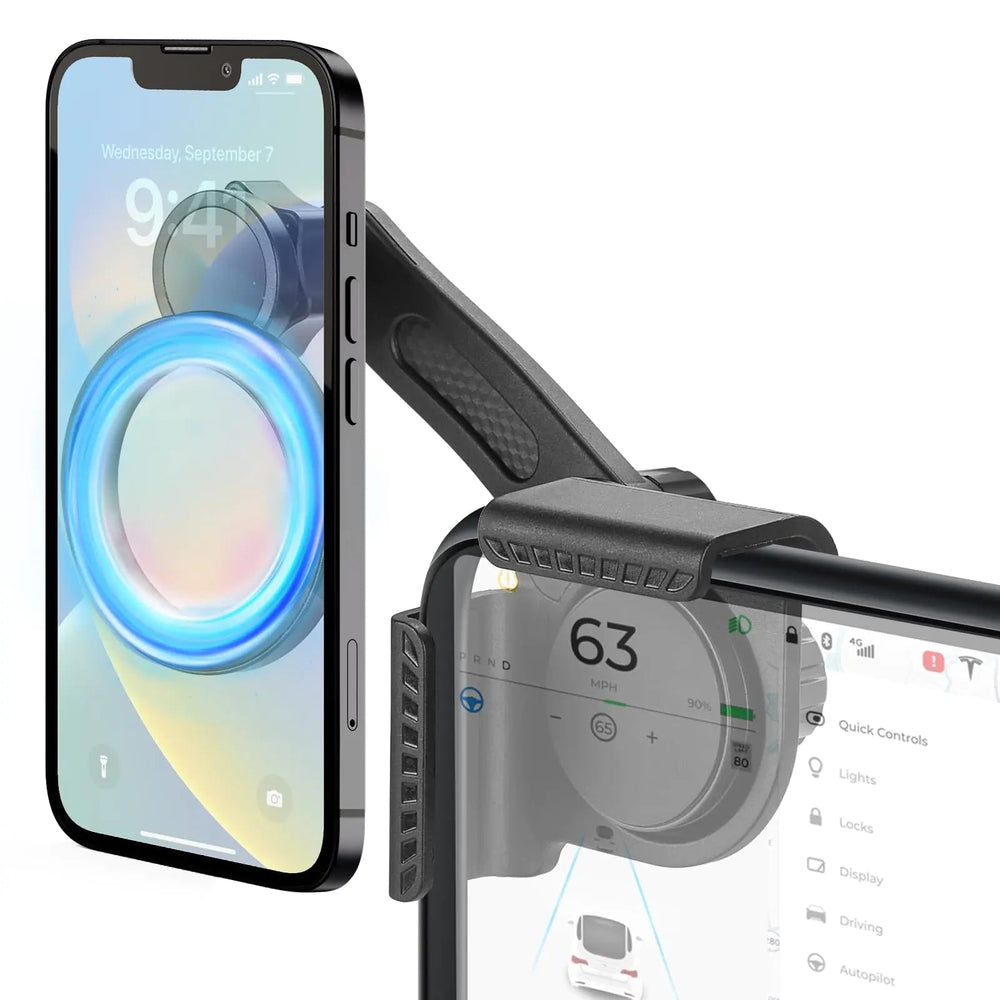 for Tesla Phone Mount, Magsafe Strongest Magnetic Tesla Phone Holder for Tesla Model 3/Model Y/Cybertruck Accessories 2024, No Glue for Car Phone Mount for Tesla with Magnetic Ring Fits for All Phone - Absolute Discounts