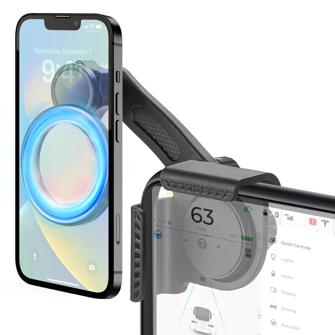 for Tesla Phone Mount, Magsafe Strongest Magnetic Tesla Phone Holder for Tesla Model 3/Model Y/Cybertruck Accessories 2024, No Glue for Car Phone Mount for Tesla with Magnetic Ring Fits for All Phone - Absolute Discounts