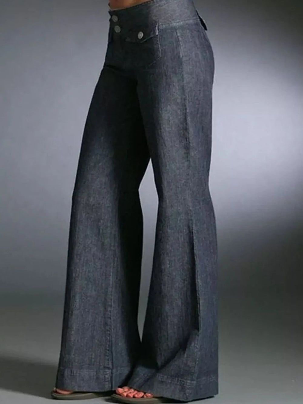 Full Size High - Waisted Wide - Leg Wash Jeans Plus Size - Absolute Discounts