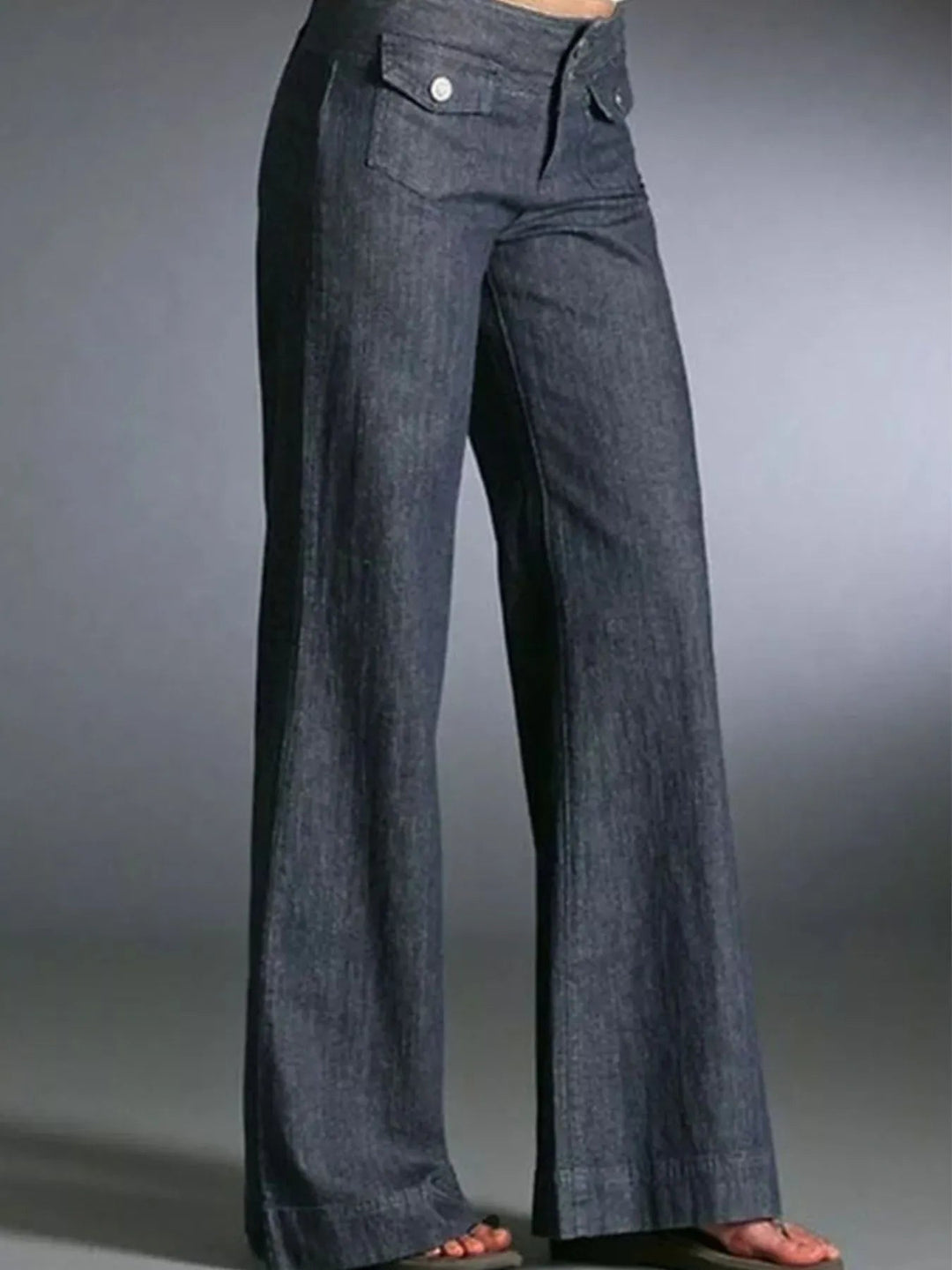 Full Size High - Waisted Wide - Leg Wash Jeans Plus Size - Absolute Discounts